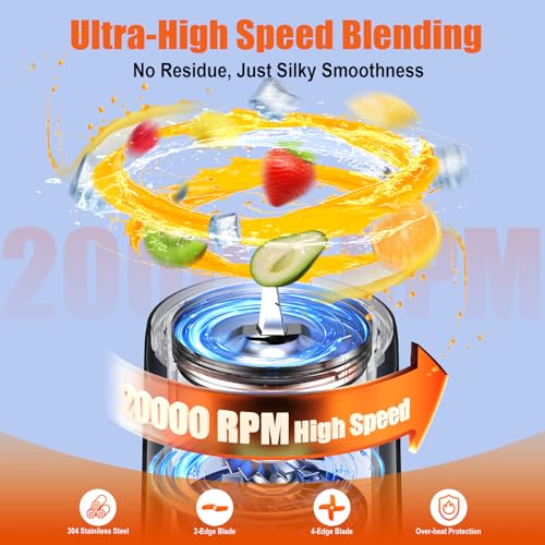 CLCWUJ Smoothie Blender, Personal Blender for Shakes and Smoothies,12Pcs Coffee Grinder and Countertop Blenders Combo for Kitchen, Portable Smoothie Blenders with 10oz/17oz x2/23oz Cups (BLACK) (black2) の商品画像 1