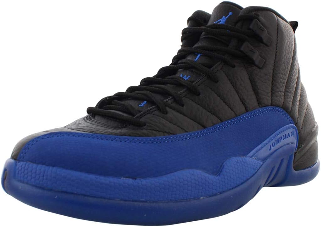 jordan retro 12 blue and black mens