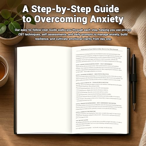 Image of Guided Anxiety Journal for Women & Men - Cognitive Behavioral Therapy (CBT) Journal with Repetitive Mindfulness Prompts, Anti-Anxiety Techniques, Overthinking & Brain Dump Journals for Mental Health & Wellness