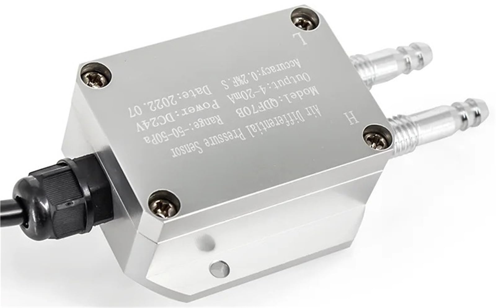 QDF70B -100pa a 100pa 0-10V 0-5V Sensore di pressione differenziale dell'aria eolica -2500pa-2500pa a 4-20mA Micro sensore di pressione RS485(4-20mA output,0-0.1Mpa)
