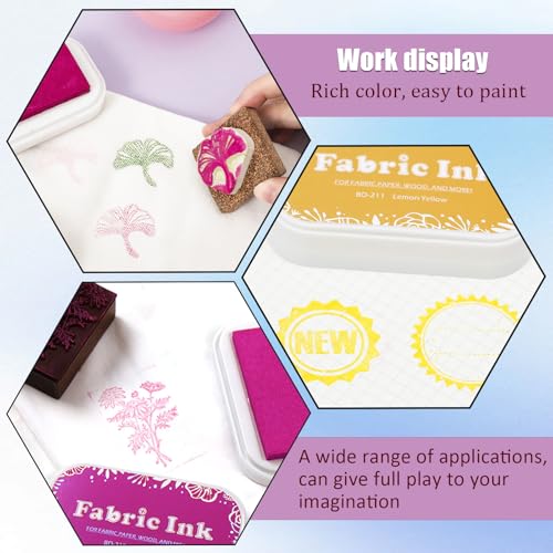 Sicheii Ink Pads for Rubber Stamps Stamp Pad for Fabric Wood Paper Stamping Washable Fingerprint Thumbprint Ink Pad - Image 4