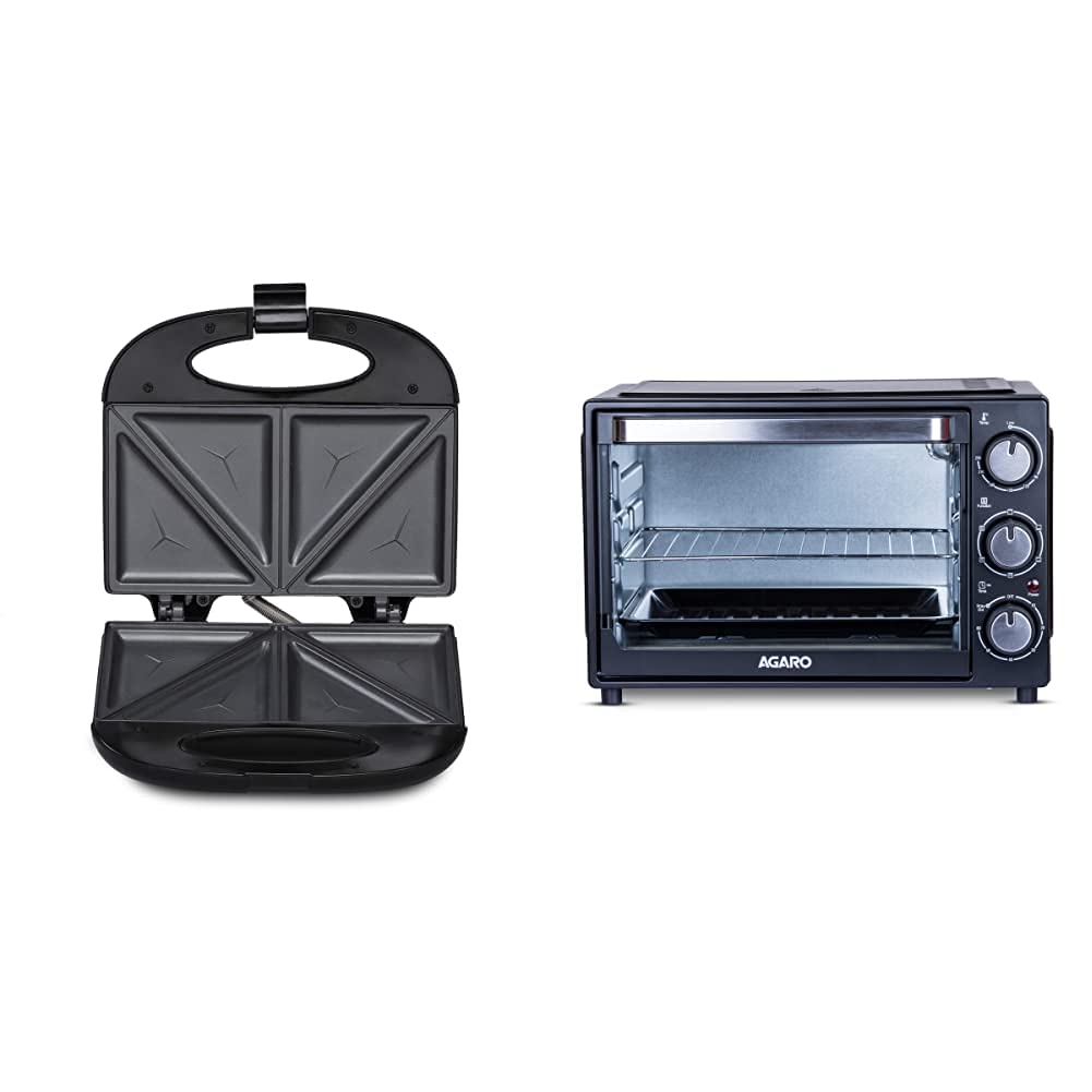 Buy Agaro 33185 Elegant Sandwich Maker, 800 W with 4 Slice NonStick