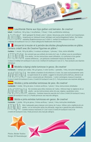 Ravensburger – Be Creative – Mini Plâtre Phosphorescent – 10 créations en plâtre – Décoration – Loisir créatif – Activité détente et créative – Dès – 25538 - vue 4
