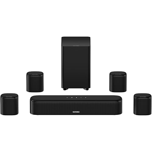 ULTIMEA 7.1ch Surround Sound Bar for Smart TV, 330W Peak Power, Virtual Surround Sound System for TV, Home Theater Soundbar with 4 Surround Speakers, App Control, Opt/AUX/BT, Aura A40 (2026 Upgraded)