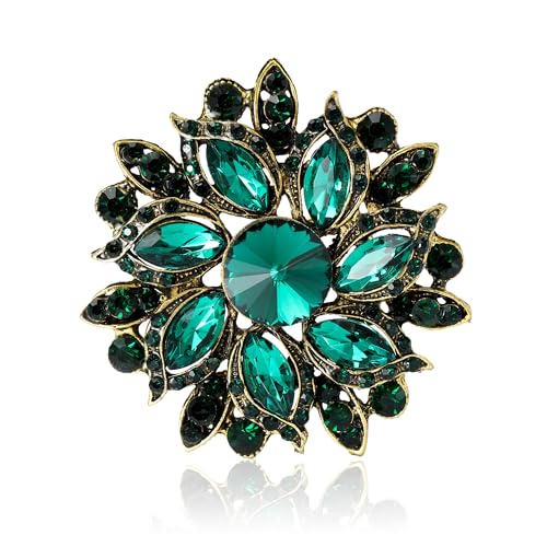 Image of Trendy Large Rhinestone Flower Brooches 8-color for Women Luxury Office Party Casual Pins Jewelry Accessories Gifts