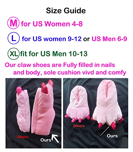 Unisex Soft Plush Dino Slippers Animal Feet Slippers Claw Slippers Animal Costume Paw Claw Shoes3