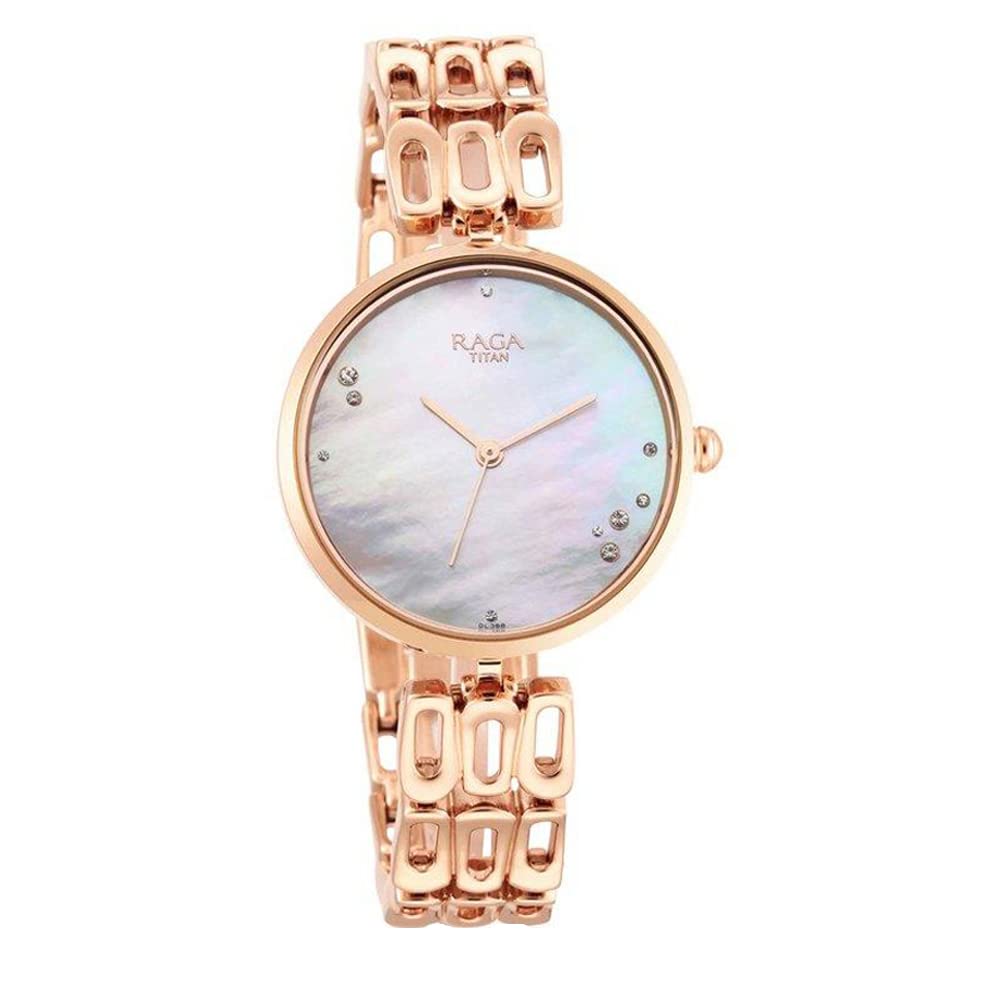 Titan Raga Chic 2659WM01 - Reloj analógico de latón con esfera de nácar (32 mm), Nácar