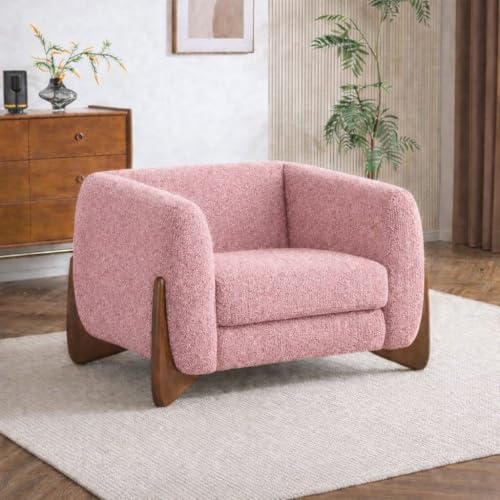 Image of Modern Classic 5 Seater Sofa Couch Fabric & Valvet Tufted Chesterfield Sofa Living Room and Office (Boucle Light Pink 3+1+1) | Premium Material, Easy Maintenance, Spacious Seating