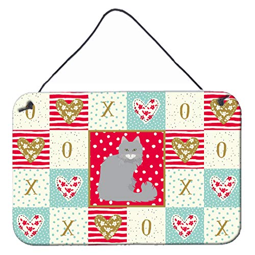 Caroline's Treasures CK5772DS812 Norwegian Forest Cat Love Wall or Door Hanging Prints Aluminum Metal Sign Kitchen Wall Bar Bathroom Plaque Home Decor, 8x12, Multicolor