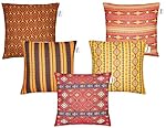 Solimo Milkhoy Polyester Printed Cushion Covers, Set of 5, 16 x 16 Inch