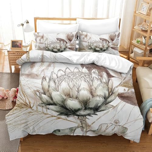 Housse de couette 3D Feu Floral pour une chambre chaleureuse - 3