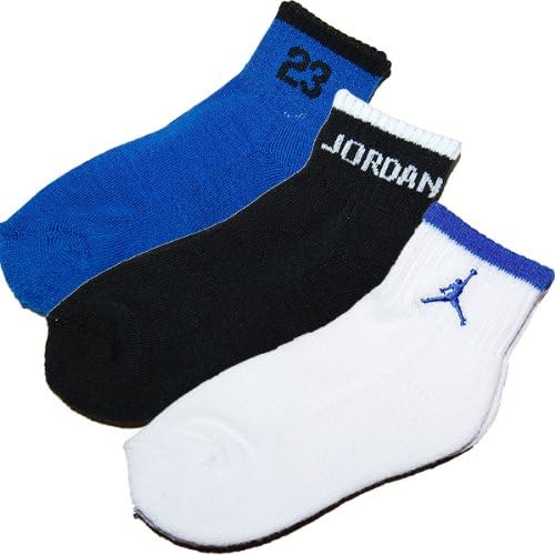 Amazon Co Jp Nike ナイキ エア ジョーダン靴下3枚セット 黒jordan 青23 白地x青ロゴ 男の子用エアジョーダントリカラースポーツソックス お祝いギフト Air Jordan 並行輸入 服 ファッション小物