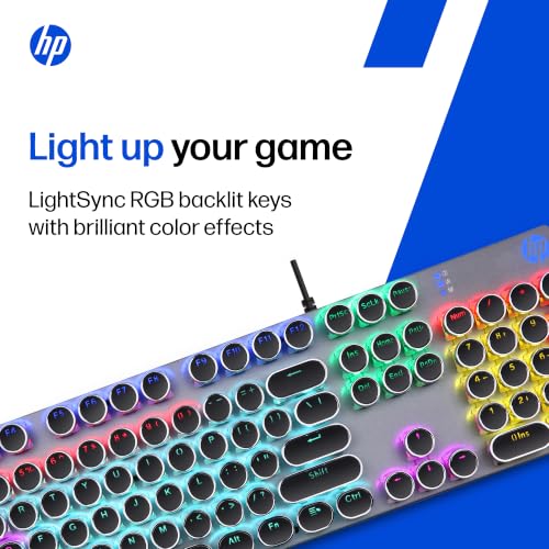 Image of HP GK400Y Mechanical Gaming Keyboard /Light Sync Backlit /Auto-Sleep Mode /RGB Colour /Full-Size Mechanical Keyboard