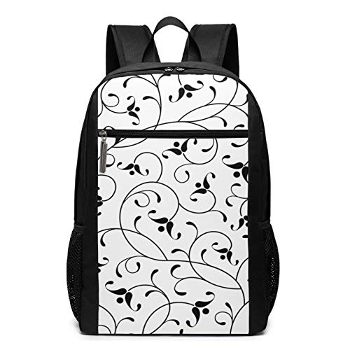 Preisvergleich Produktbild Schulrucksack Blumenstrudel Blumenrolle, Schultaschen Teenager Rucksack Schultasche Schulrucksäcke Backpack für Damen Herren Junge Mädchen 15,6 Zoll Notebook