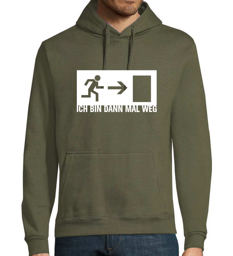 Wyjście awaryjne ich Bin dann mal Weg Männer Hoodie Hoodie, wojsko, 4XL