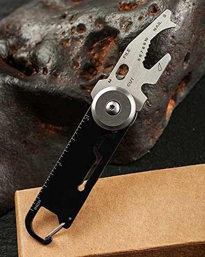 EDC Multitools Crbiner Clip Keychin, 10 em 1 Multi-Function Mini Bottle Opener, Wrench Screw Driver