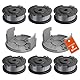 Lebenswuerze Ersatzfadenspule Für Bosch Rasentrimmer Akku EasyGrassCut 23/26/18/18-230/18-260/18-26, 6PCS Fadenspulen F016800569 2PCS Trimmerkappen F016F05320 (Nylon-Trimmerfaden Ø1.65mm Länge 4.9m)