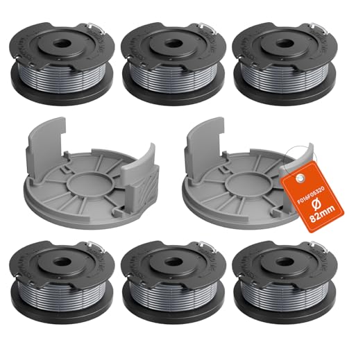 Lebenswuerze Ersatzfadenspule Für Bosch Rasentrimmer Akku EasyGrassCut 23/26/18/18-230/18-260/18-26 6PCS Fadenspulen F016800569 2PCS Trimmerkappen F016F05320 (Nylon-Trimmerfaden Ø1.65mm Länge 4.9m)
