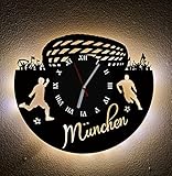  Fußball Fan LED Wanduhr München Fanartikel Wanduhr Geschenk Fußballfan