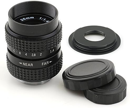 Pixco 25mm F1.4 CCTV Lens for C Mount Camera + 16mm C Mount Film Lens to Micro Four Thirds 4/3 Camera Lens Adapter