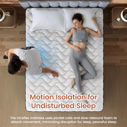 Image of 14 inch Medium Firm Queen Mattress Extra Back Support, 365 Nights Trial | Hybrid Mattress 10 Years Warranty - Upgrade Pocket Springs Bed Mattress in a Box with Cooling Gel Comfort - CertiPUR-US