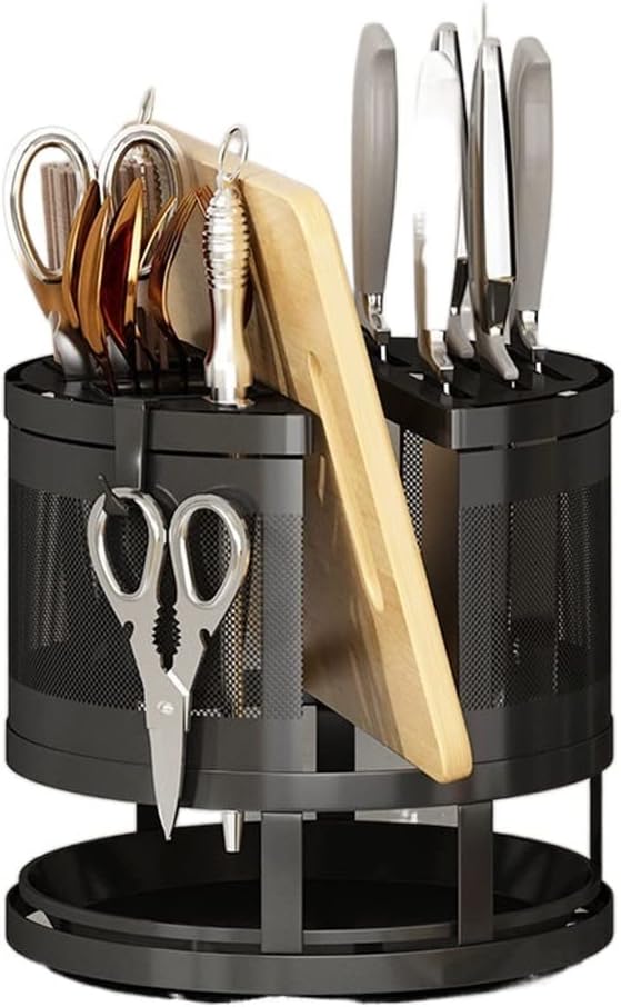 JSEIAJB Rotatable Multifunctional Cutting Board Storage Countertop, Water Filtering, Kitchen Storage Rack, Tool Storage(D)