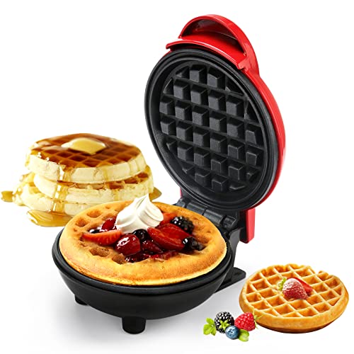 ASANMU Waffle Maker, Gaufrier Electrique Mini Machine À Gaufres Appareil À Croque-monsieur À Petit Gaufres Revêtement Anti-adhésif pour Les Anniversaires D'enfants,Fêtes De Famille, Pâques Ou Noël
