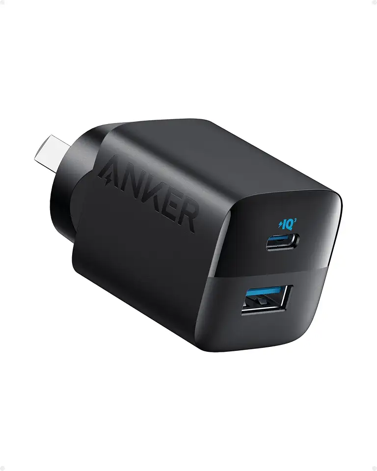 Anker USB C Charger Block, 33W 2 Port Compact Charger with Foldable Plug for iPhone 17/16 Series, Galaxy, and More (Cable Not Included, Black)