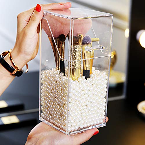 Makeup Beads for Brushes,AIYoo Art Faux Pearls 1500 pcs for Lipstick, Mascara, Eyeliner,Makeup Brush Holder Organizer, Highlight Plastic Round Pearls,Diameter 8mm