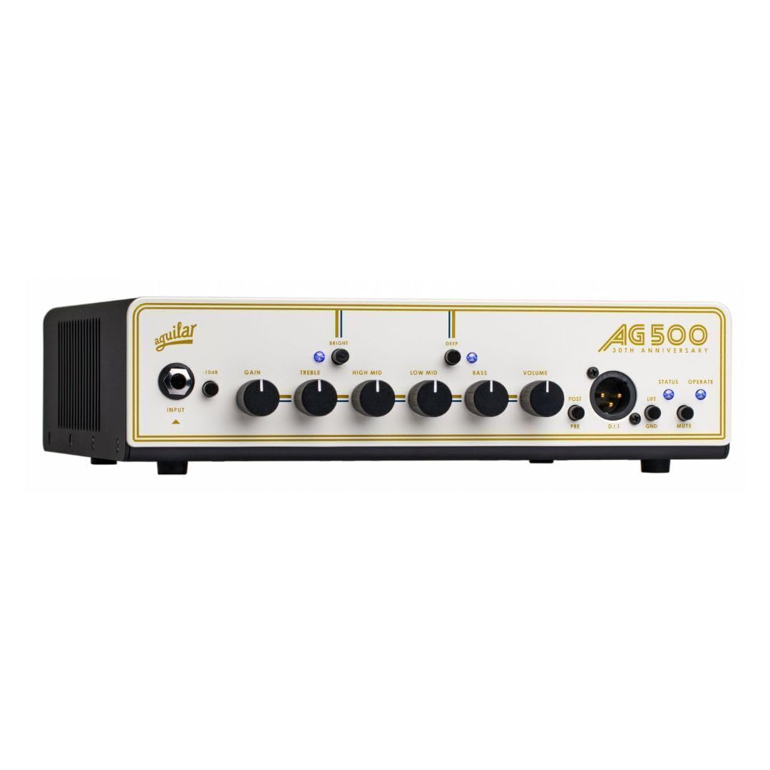 Aguilar AG 500 Bass Amplifier 30th Anniversary Edition with Transparent Tone, Class D Power, Solid State Preamp, and Thermal Speed Control Fans (Pearl)