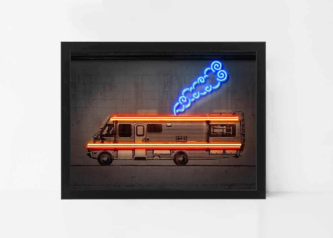Breaking Bad Van Neon Art Poster with Frame 50x40cm