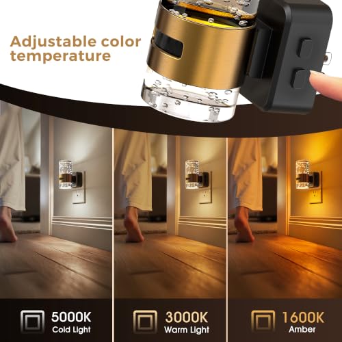 Image of L LOHAS LED Motion Sensor Night Light, Bubble Night Lights Plug into Wall,3CCT Color Temperature Change Night-Light,Dimmable Nightlights with Dusk to Dawn Sensor for Rooms Bathroom Hallway