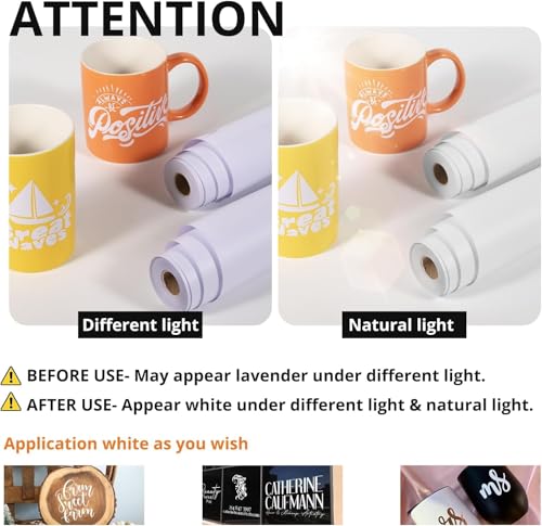 Image of HTVRONT White Permanent Vinyl, 12 inch x 14 FT Glossy White Adhesive White Vinyl Roll Compatible with Cricut Cutting Machine, Silhouette, Cameo Cutters, Signs, Scrapbooking, Craft, Die Cutters