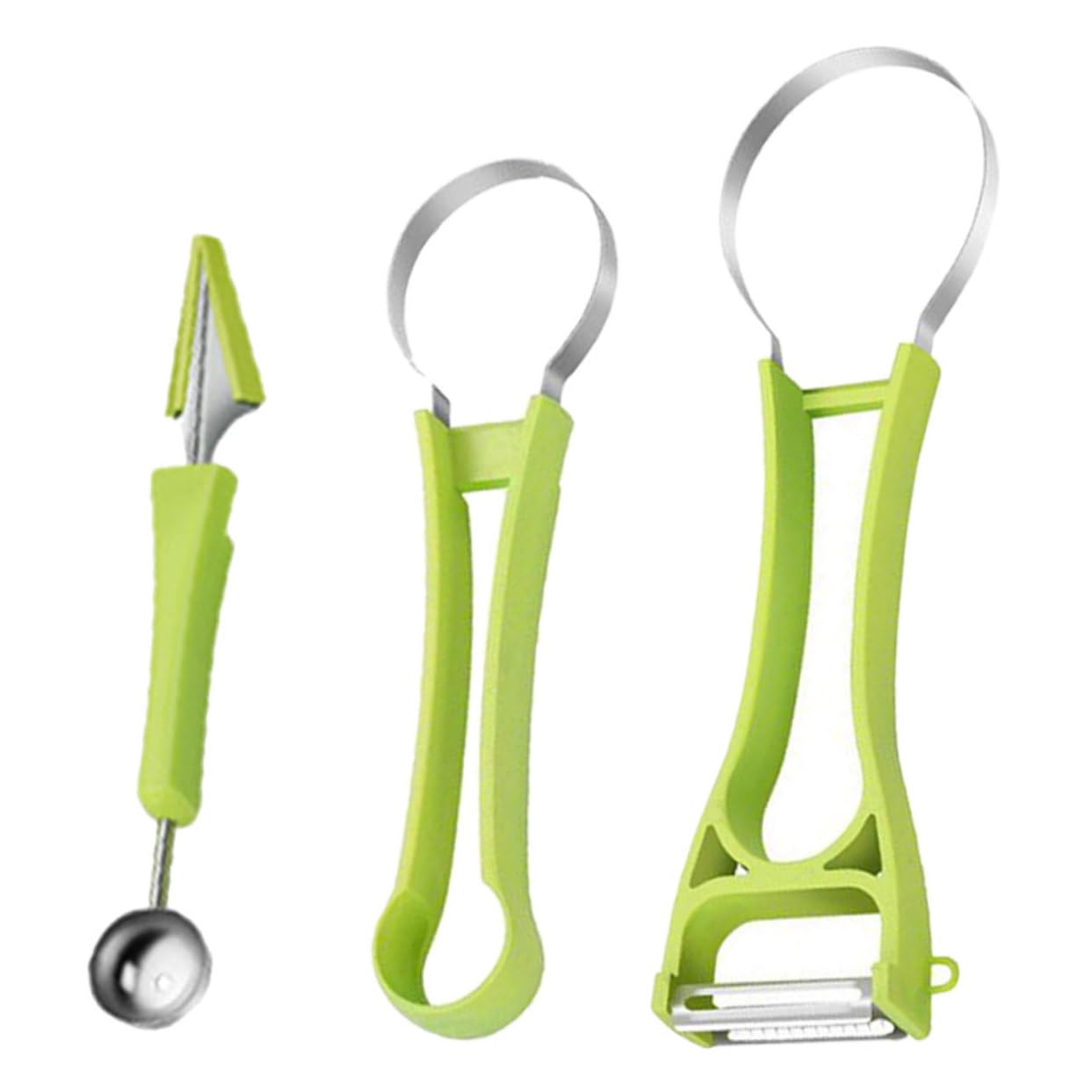 Cabilock 5 Sätze Melonen Ausstecher Multifunktionales Obstwerkzeug zum Schneiden und Ausstechen von Melonen für Frische Früchte und Desserts Ergonomisches Design Leicht zu Reinigen