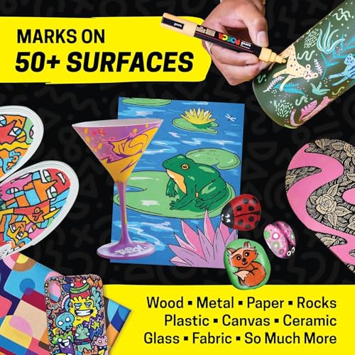 Image of Posca PC-3M Marker | 0.9-1.3 mm Bullet Shaped Tip (Multicolor, Pack of 8)