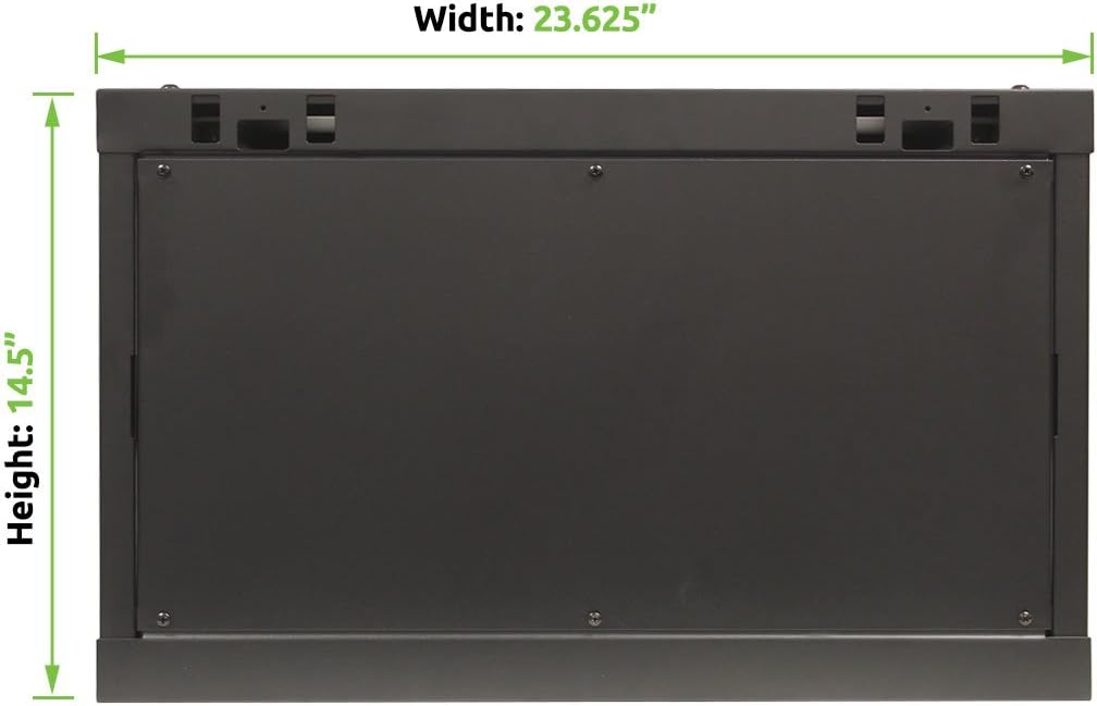 NavePoint 6U Wall Mount 19 Inch Server 600mm Cabinet Rack Enclosure Glass Door Lock W/Shelf