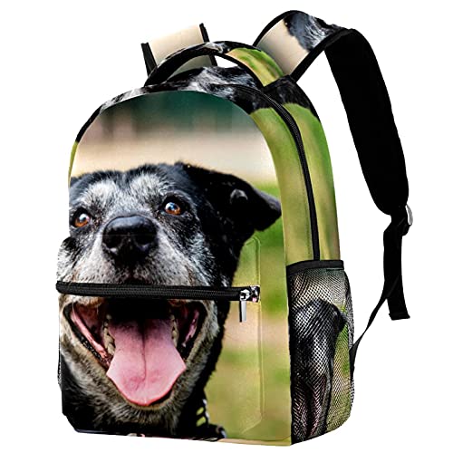 Sac à dos voyage chien souriant avec porte-bouteille enfants
