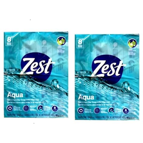Zest Aqua Pure Cleansing Bar Soap 20% More Moisture 8 Count Pack of 2 Cover