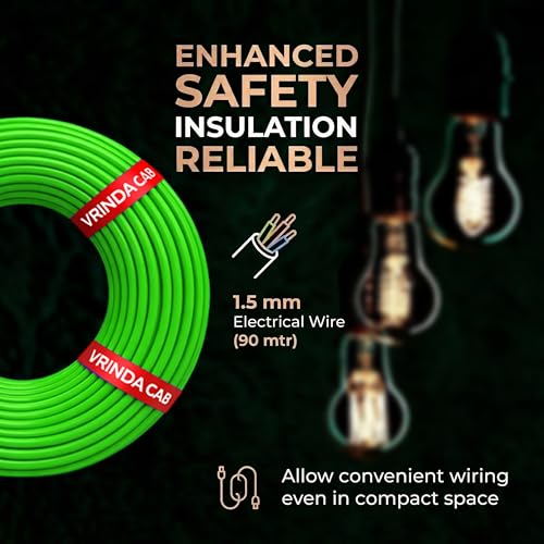 Image of Green 0.75MM Insulated Electrical Wire | Flexible CCA Copper Cable for Household, Office & Industrial Use