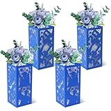 Sinasasspel Graduation Table Centerpieces Class of 2025 Lantern Boxes Graduation Decorations School College Congrats Grad Party Photo Props Home Table Decor Supplies Set of 4 Blue
