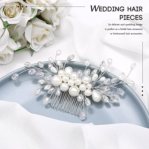 Vakkery Pettine per capelli da sposa con perle in