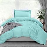 Utopia Bedding Duvet Cover Twin Size - 2 Piece with Zipper Closure - 1 Comforter Cover 68X90 Inches & 1 Pillow Sham 20X26 Inches (Spa Blue) Comforter Not Included
