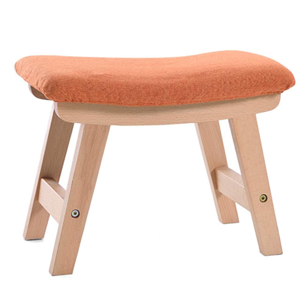 Tabourets ottomans avec assise tissu et structure stable en bois