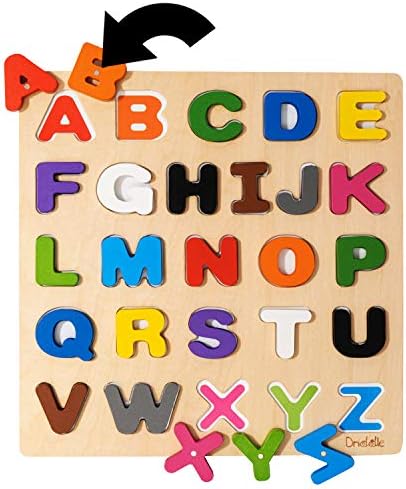 Magnetic Wooden Educational ABC Puzzle - Learn Alphabet & Color Recognition Toy – Toddler Preschool Game – Kids Montessori Education…
