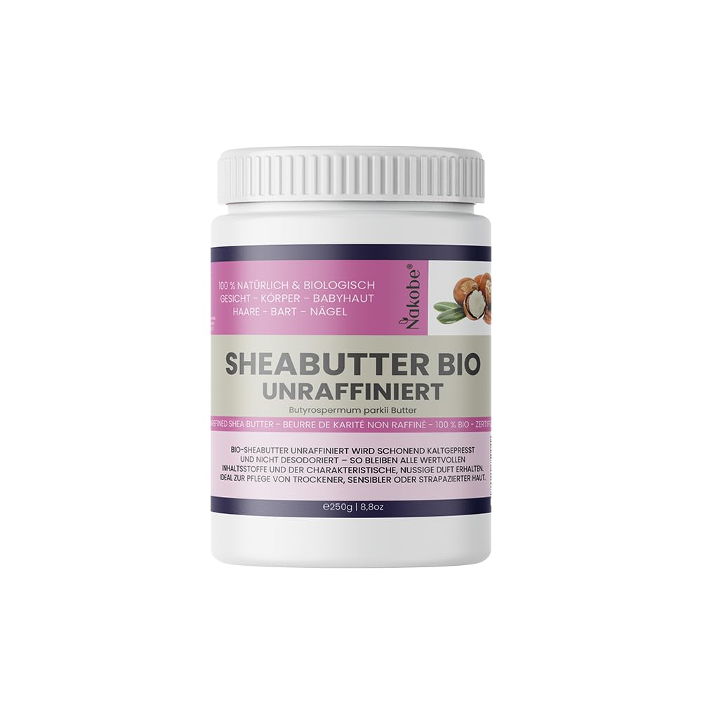 Nakobe Sheabutter Bio Raffiniert – 100% Rein, 500 G, Geruchsneutral, Für Haut, Haar & DIY-Kosmetik, Aus Ghana, EU-Bio-zertifiziert