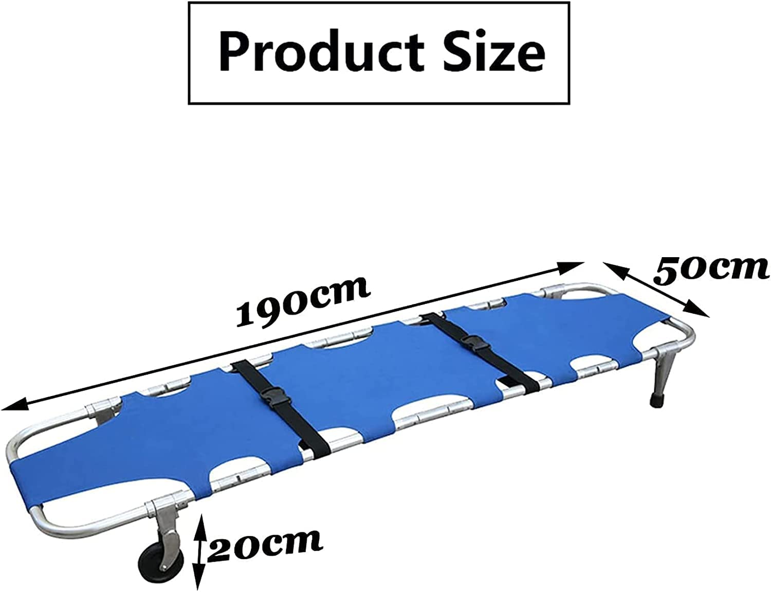 FAXIOAWA Civière médicale Pliable Portable en Alliage d'aluminium de Sauvetage d'urgence Civière Transport Rouleau Civière Patient Mover avec Roues pour hôpital Capacité de Poids 350 lb/159 kg