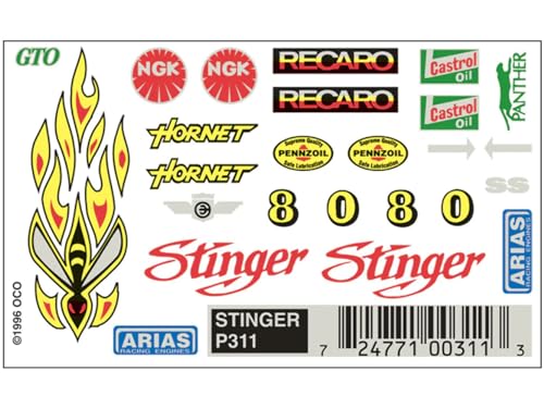 Pinecar Dry Transfer Decals Stinger PIN311