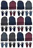 Yacht & Smith Mens Womens Hats and Gloves Set, Winter Bulk Wholesale Sets