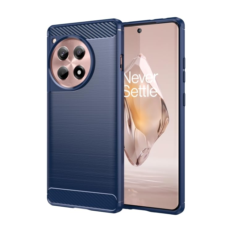 Image of NPRC Hybrid Ultra Slim Protective Case TPU Non-Slip Carbon Fiber Texture Shockproof Case Cover for Oneplus 12R - Blue