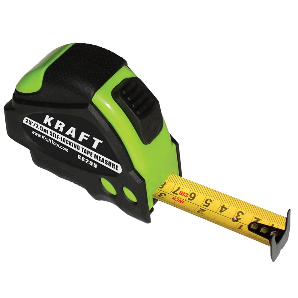 Kraft herramienta gg299 Kraft Pro Self Locking cinta métrica, 1 x 25-Feet